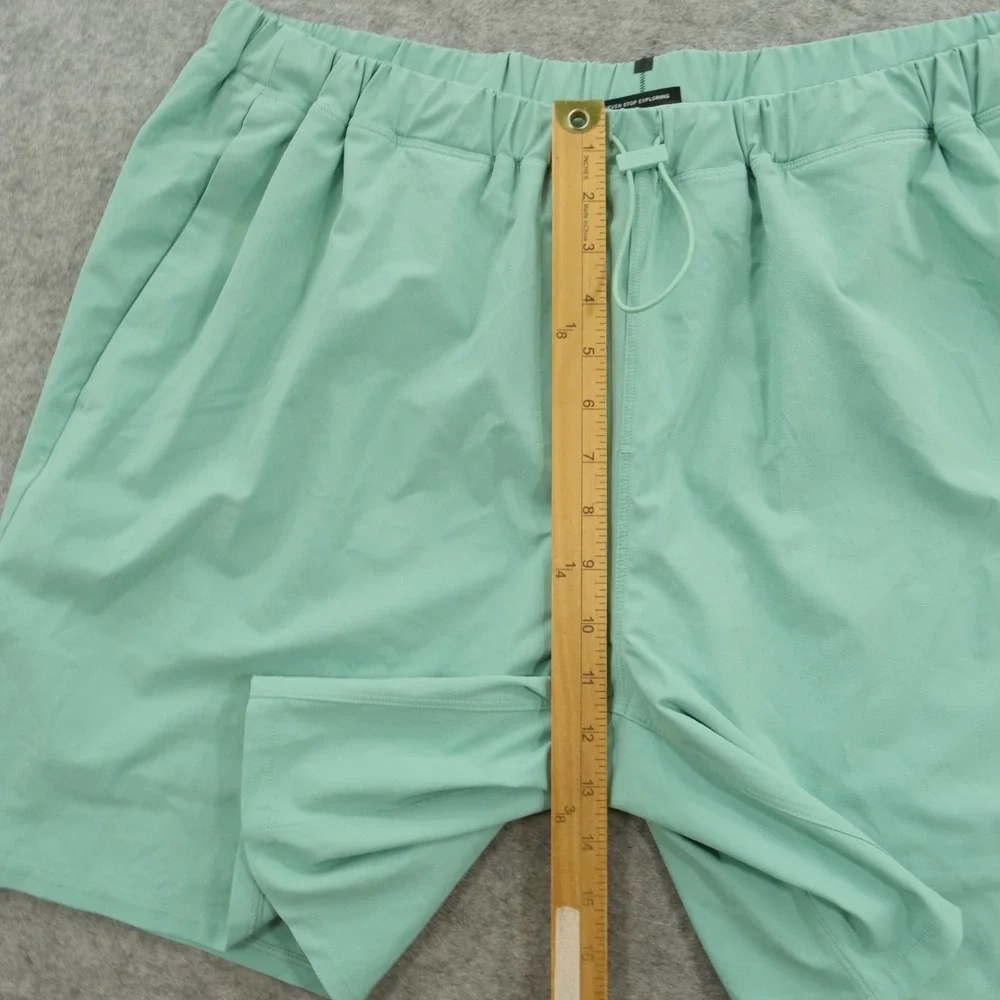 North Face Mens 2XL XXL Green Lined Elastic Waist Graphic Print Gym Active